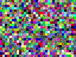 Animated ZX Spectrum graphics showcasing colorful pixel art and patterns